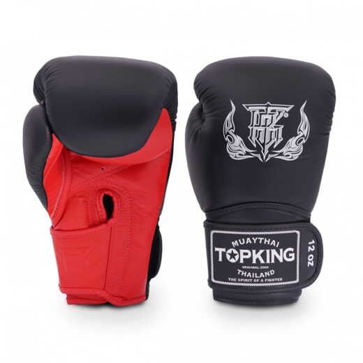 Top King boxing gloves "SUPER" TKBGSV "SUPER" (black / red palm) "K"