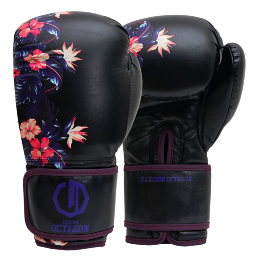 Rękawice bokserskie damskie Legion Octagon Flower - black/purple