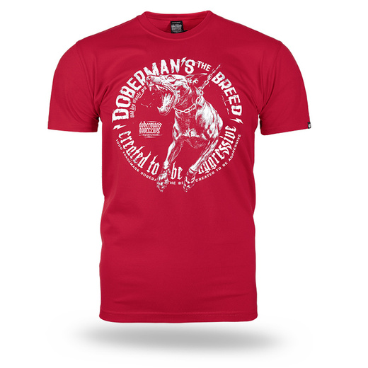 Koszulka T-shirt Dobermans Aggressive "THE BREED" TS373C - czerwony