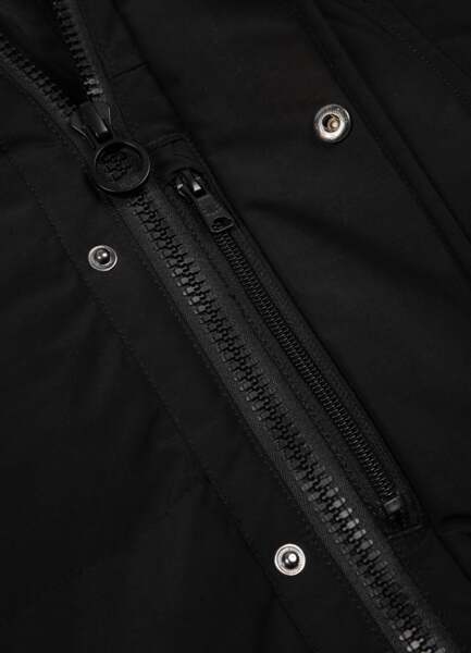 Kurtka zimowa pikowana parka z kapturem PIT BULL "FOREST" - czarny