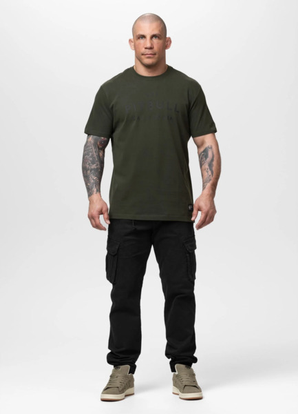 Pit Bull Garment Washed "USA CAL" Men's T-Shirt - Dark Green