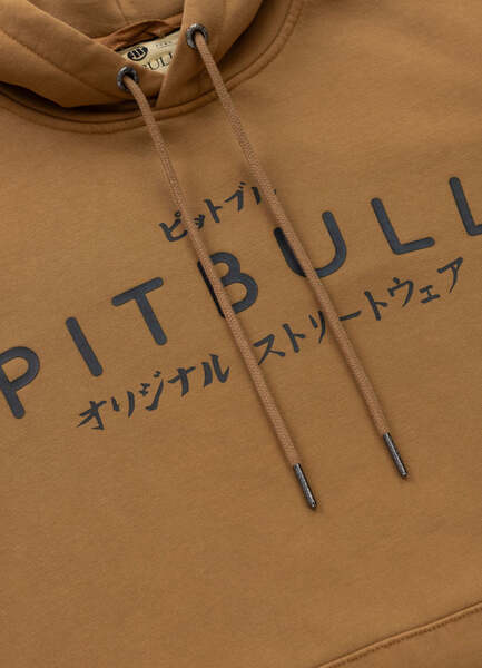 Bluza męska rozpinana z kapturem washed PIT BULL "MT FUJI" - miodowy