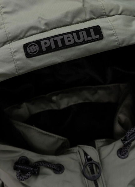 Kurtka zimowa PIT BULL pikowana z kapturem CRESTLINE - szałwiowy
