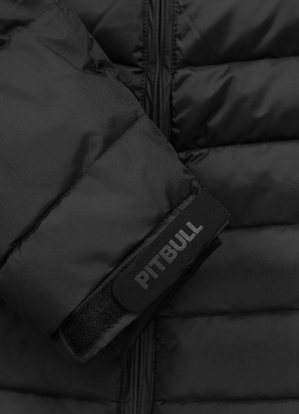 Kurtka zimowa PIT BULL pikowana z kapturem CRESTLINE - czarny