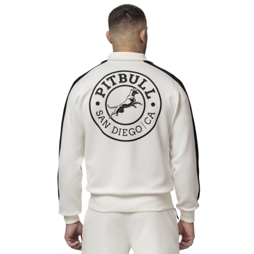 Oldschool PIT BULL "SAN DIEGO CA" Zip-Up Sweatshirt - Off White