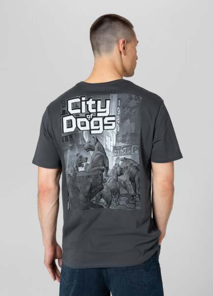 Koszulka PIT BULL "CITY OF DOG" - grafitowa