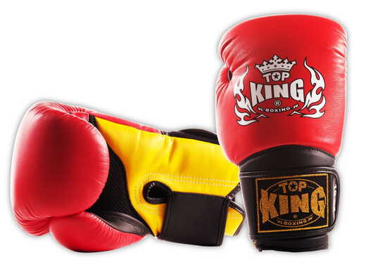 TOP KING BOXING GLOVES TKBGSA &quot;SUPER AIR&quot; (532) (red / black / yellow) &quot;K&quot;