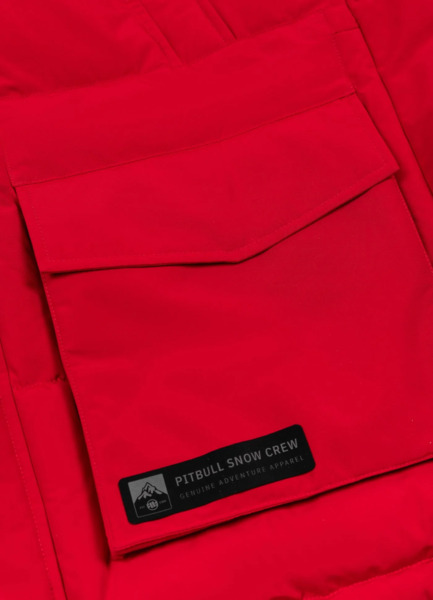 Kurtka zimowa pikowana parka z kapturem PIT BULL "FOREST" - czerwony