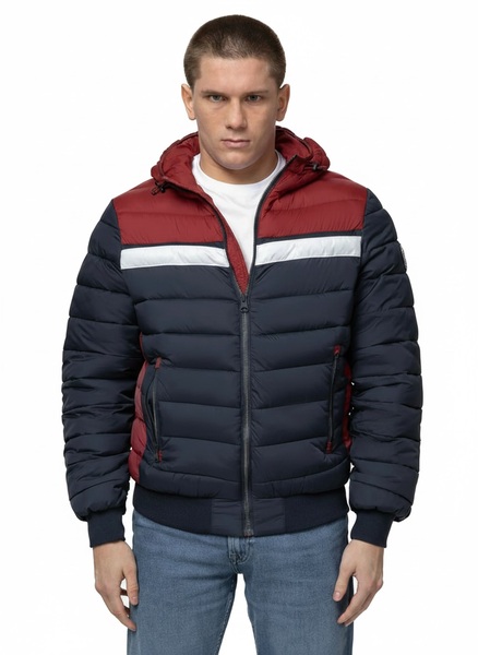 Kurtka zimowa pikowana z kapturem PIT BULL "RUBIO" - granatowy