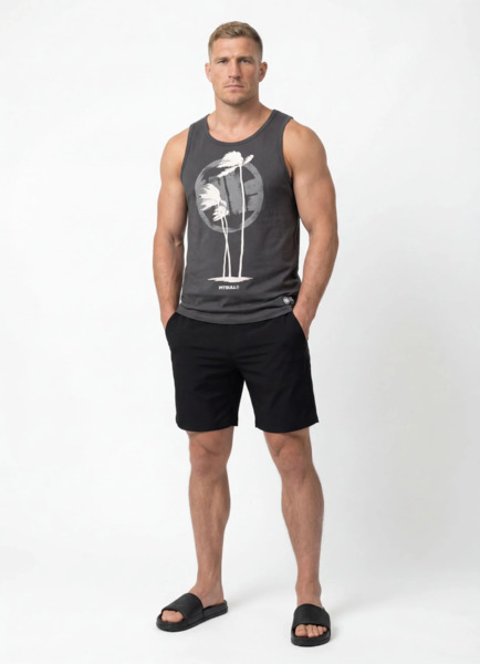 Tank Top PIT BULL Slim Fit "PALMS" - grafitowy