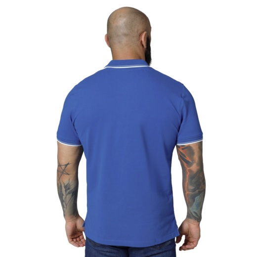 Koszulka Polo Pit Bull Pique Stripes Regular - niebieski