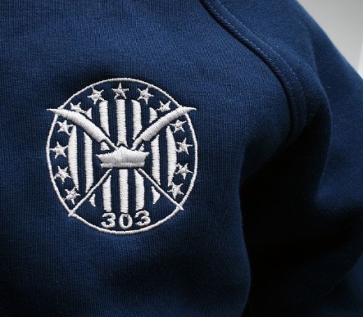 Sweatshirt with a stand-up collar. Squadron 303 UltraPatriot