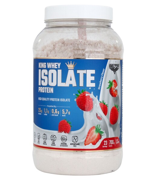 BELTOR KING WHEY ISOLATE PROTEIN 700 g. (puszka) Strawberry / Truskawka B1567