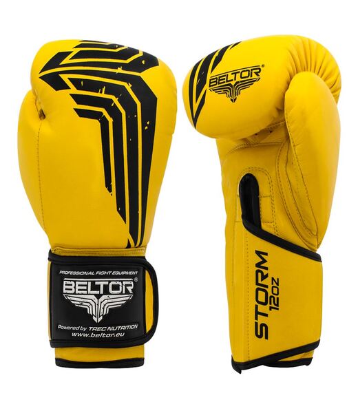 BELTOR RĘKAWICE BOKSERSKIE / BOXING GLOVES "STORM" 10oz - żółty/yellow B0725