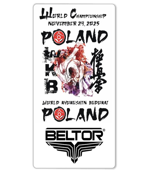 BELTOR KARATE MAGNES / KARATE MAGNET "BELTOR POLAND RECTANGLE WORLD CUP WKB 2025" 55x90mm B4013
