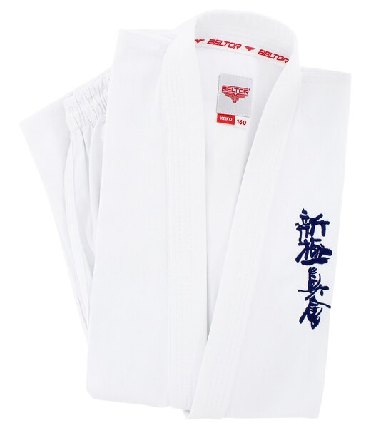 BELTOR KARATE KIMONO / KARATE GI "KEIKO - SHINKYOKUSHINKAI" 100% BAWEŁNA 10oz 160cm, biały - white, Uszyte w Polsce/Made in Poland, 0% kurczliwości B3133