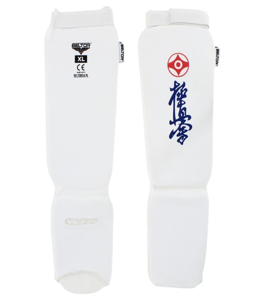 BELTOR KARATE OCHRANIACZE GOLENI I ŚRÓDSTOPIA / SHIN INSTEP GUARDS "KABE KYOKUSHINKAI" biały/white XL B2203