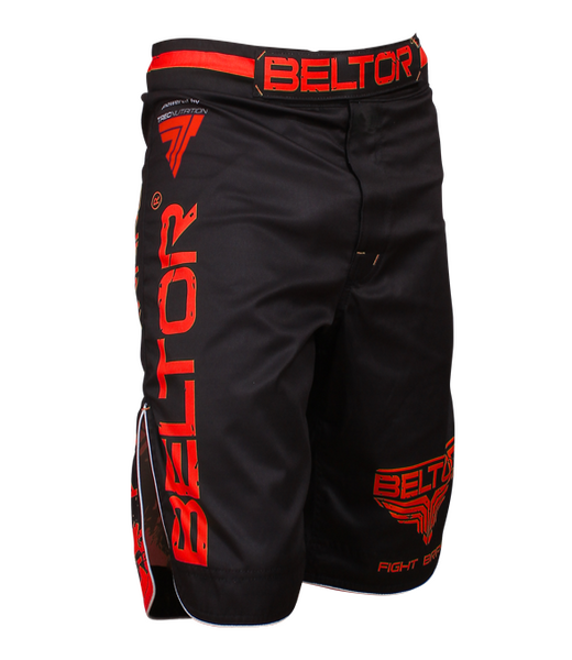 BELTOR BW SPODENKI / FIGHT SHORTS "RED PUNCH" L B0219 *