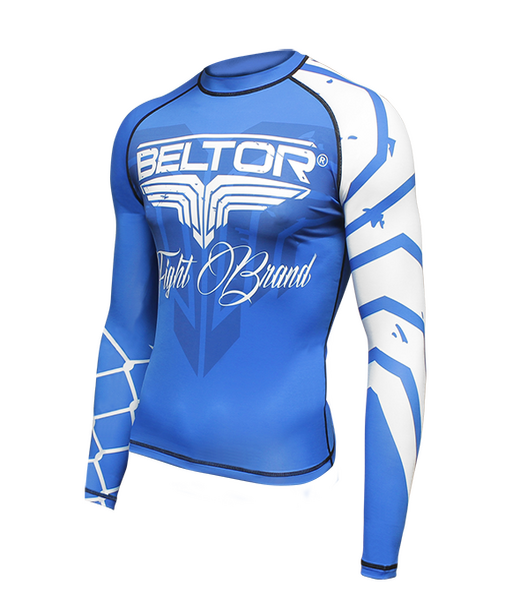 BELTOR BW RASHGUARD LONG SLEEVE "PREDATOR" niebieski/biały - blue/white XXL B0312 *