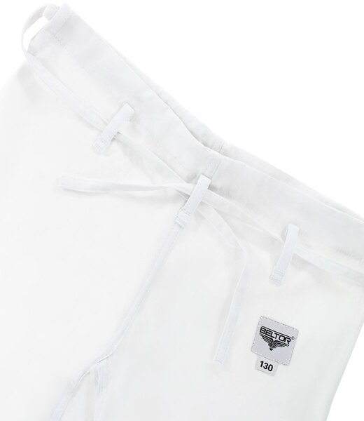 BELTOR KARATE SPODNIE DO KIMONA / PANTS FOR KARATE GI "SENPAI PREMIUM" white/biały 12oz 130cm B2296