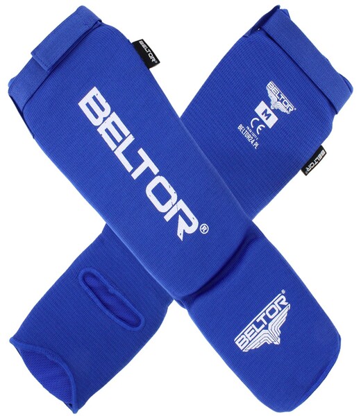 BELTOR OCHRANIACZE GOLENI I ŚRÓDSTOPIA / SHIN INSTEP GUARDS "DEFENDER" niebieski/blue M B1916