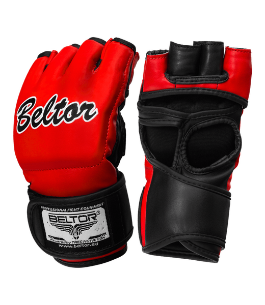 BELTOR RĘKAWICE MMA / MMA GLOVES    "CRINGER"      L - czerwony - red B0763