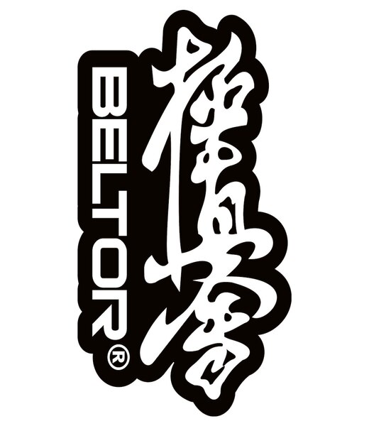 BELTOR KARATE MAGNES / KARATE MAGNET "BELTOR KANJI KYOKUSHINKAI" white on black - białe logo na czarnym tle 48x80mm B3991