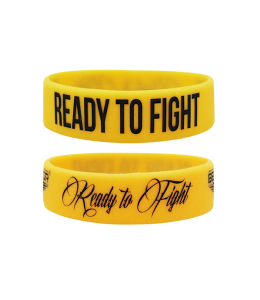 BELTOR OPASKA SILIKONOWA / WRISTBAND "READY TO FIGHT" - żółty/yellow 20cmx1,7cm One Size  B0334 *
