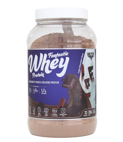 BELTOR FANTASTIC WHEY PROTEIN 700 g. (puszka) Triple chocolate / Potrójna czekolada B1204
