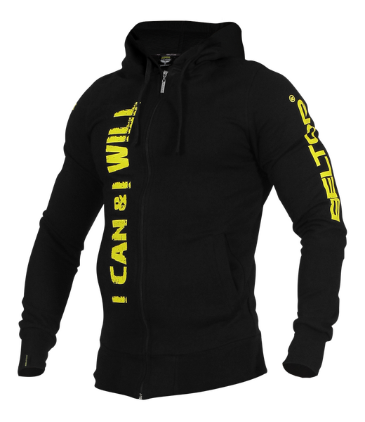 BELTOR BW BLUZA ZIP Z KAPTUREM / ZIP HOODIE "I CAN & I WILL" S czarny/black B0860 *