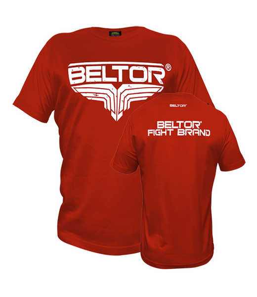 BELTOR BW T-SHIRT FIGHT BRAND "CLASSIC" czerwony/red XL B0546 *