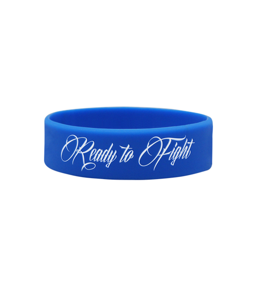 BELTOR OPASKA SILIKONOWA / WRISTBAND "READY TO FIGHT" - niebieski/blue 20cmx1,7cm One Size B0336 *