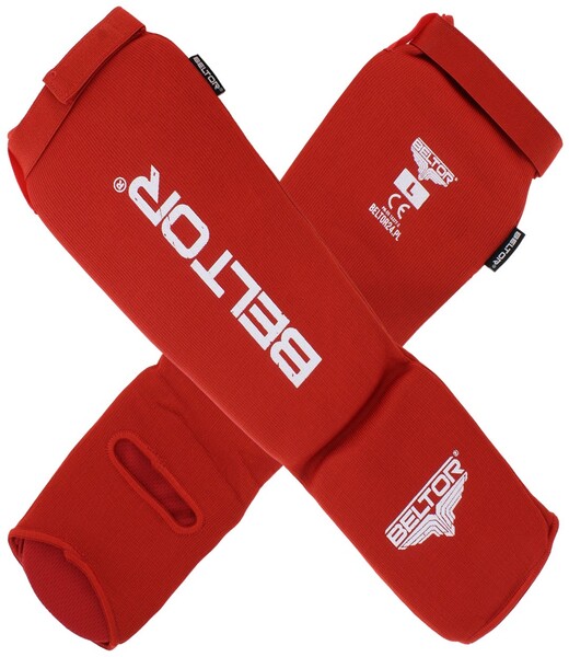 BELTOR OCHRANIACZE GOLENI I ŚRÓDSTOPIA / SHIN INSTEP GUARDS "DEFENDER" czerwony/red L B1922