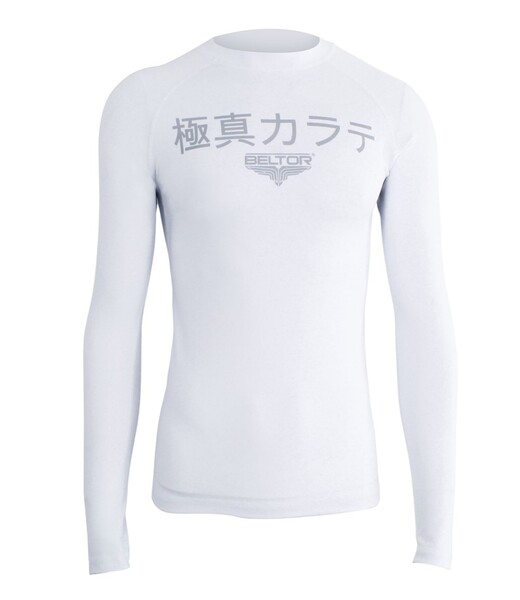 BELTOR BW LONG SLEEVE RASHGUARD SUBLIMOWANY "KARATE 01" biały/white XL B2216 *