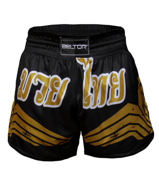 BELTOR BW SPODENKI MUAY THAI 02 czarny/black XL B1220 *