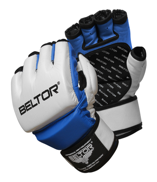 BELTOR RĘKAWICE MMA / MMA GLOVES "ONE" XL - biały/niebieski - white/blue B0291