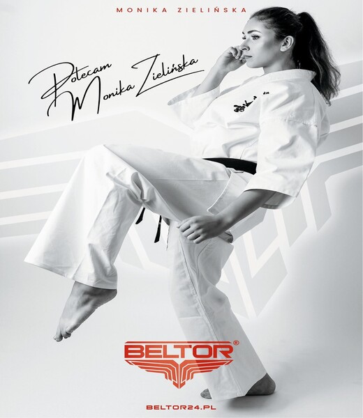 BELTOR PLAKAT KARATE MONIKA ZIELIŃSKA Wicemistrzyni Świata Karate Shinkyokushinkai A3 B2824