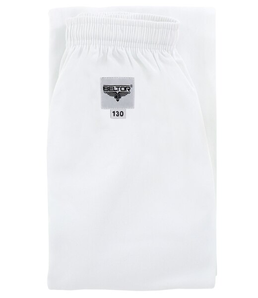 BELTOR KARATE SPODNIE DO KIMONA / PANTS FOR KARATE GI "SENPAI" white/biały 10oz 130cm B2318
