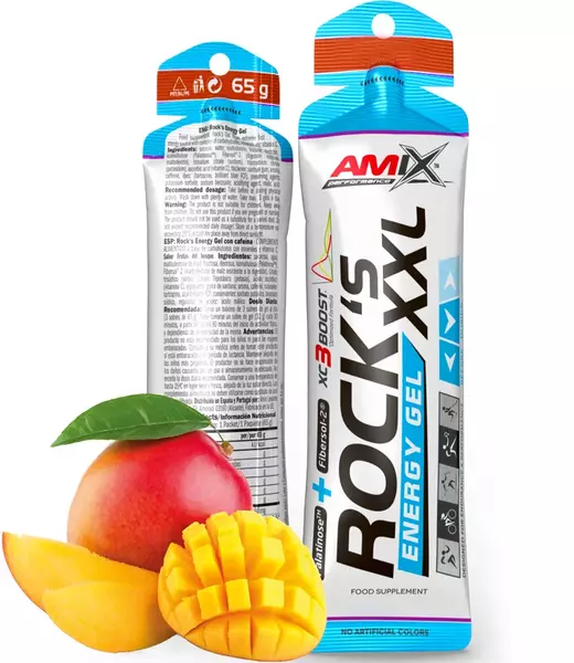 AMIX PERFORMANCE ROCKS ENERGY GEL XXL FREE 65 g. MANGO - ŻEL ENERGETYCZNY BEZ KOFEINY ( op. 24 szt. )