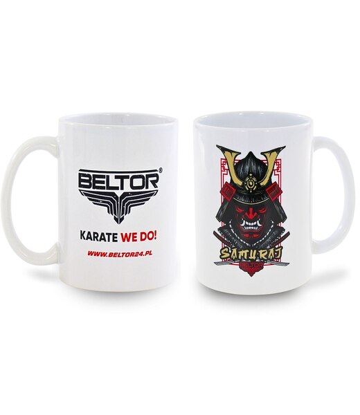 BELTOR KARATE KUBEK / MUG "WALECZNY SAMURAJ" biały - white B3933