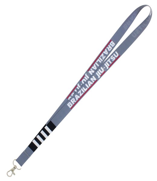 BELTOR BJJ SMYCZ / KEY HOLDER "BRAZILIAN JIU-JITSU" szary - grey pas do BJJ szer. 2cm B3170 *