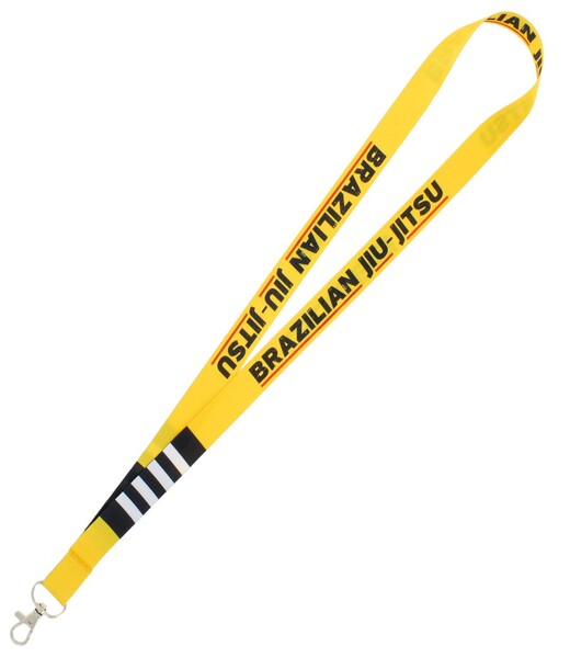 BELTOR BJJ SMYCZ / KEY HOLDER "BRAZILIAN JIU-JITSU" żółty - yellow pas do BJJ szer. 2cm B3171 *