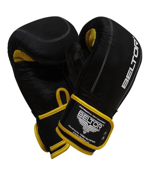 BELTOR RĘKAWICE PRZYRZĄDOWE / BAG GLOVES "PUNCH"    XS black-yellow /czarno-żółte B2635