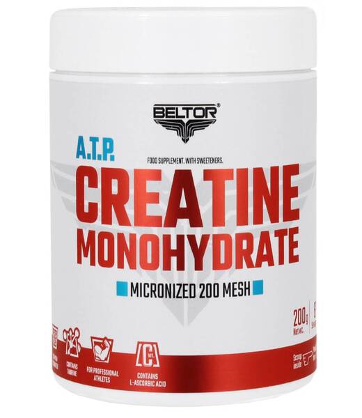 BELTOR CREATINE MONOHYDRATE ATP  200 g. Orange / Pomarańcza  B1777 *