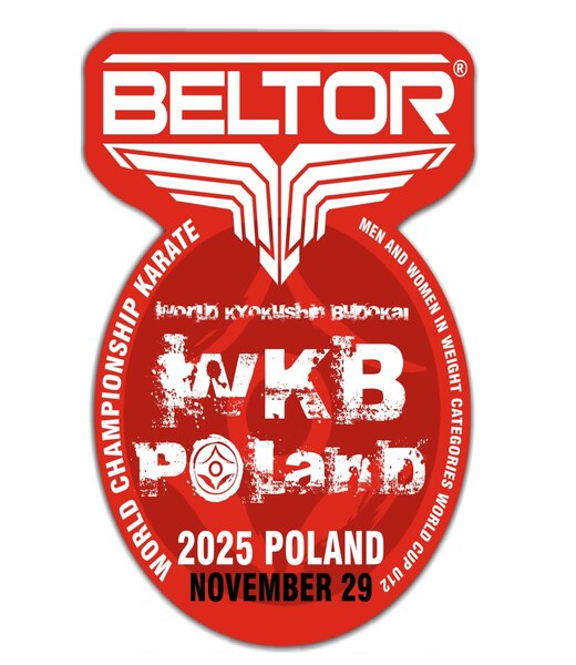 BELTOR KARATE MAGNES / KARATE MAGNET "BELTOR RED CIRCLE WORLD CUP WKB 2025" 55x70mm B4017