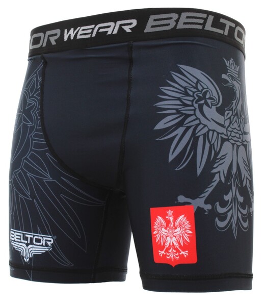 BELTOR BW SPODENKI SHORT PANTS "POLSKA 01" czarny / black XXL B1744 *
