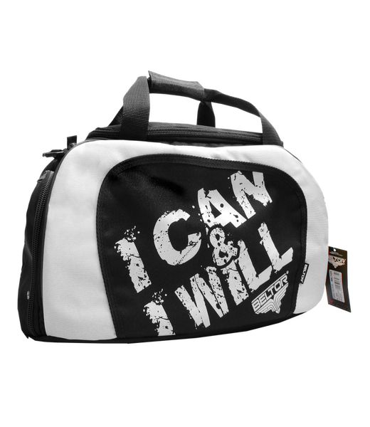 BELTOR TORBA TRENINGOWA MEDIUM / BELTOR MEDIUM TRAINING BAG czarno-biała/black-white B1225 *