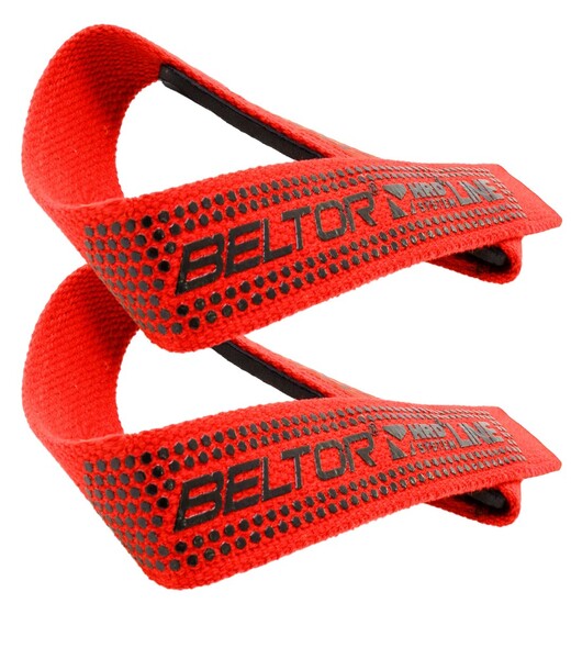 BELTOR HRD SYSTEM "GORILLA GRIP" PASKI TRENINGOWE / TRAINING STRAPS czerwony / red B1591 *