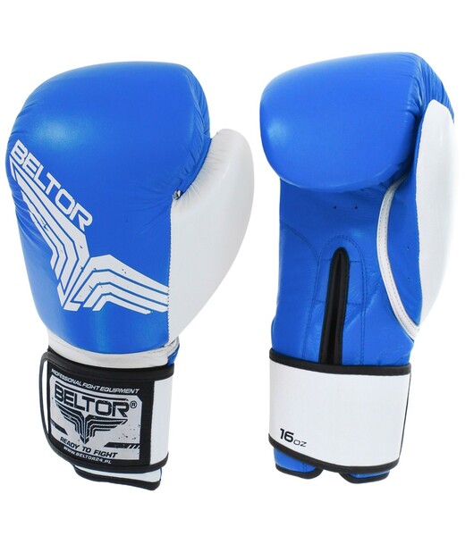 BELTOR RĘKAWICE BOKSERSKIE / BOXING GLOVES "PRO-FIGHT" 14oz - niebieski/blue B0010