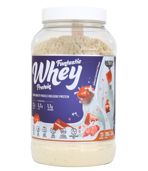 BELTOR FANTASTIC WHEY PROTEIN  700 g. (puszka) Salted caramel / Słony karmel B1206